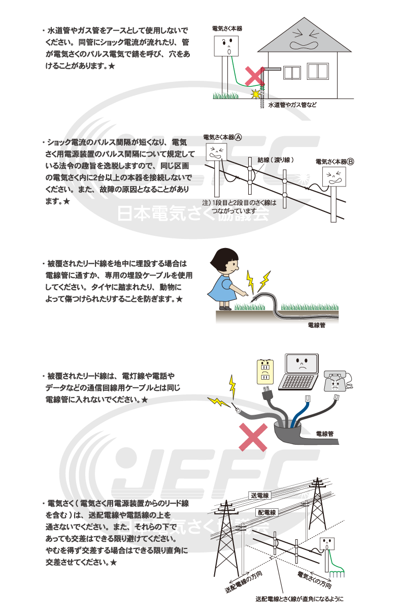 日本電気さく協議会　電気さくの安全基準について